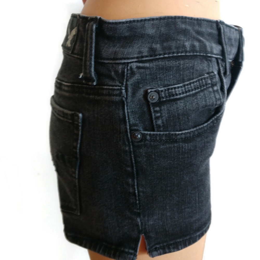 AEO Black Hi Rise Shortie 360 Degree Stretch - Picture 3 of 7